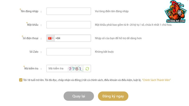Đăng ký Sv388 - Nơi tham gia cá cược đá gà trực tiếp tốt nhất  - Cosmic99